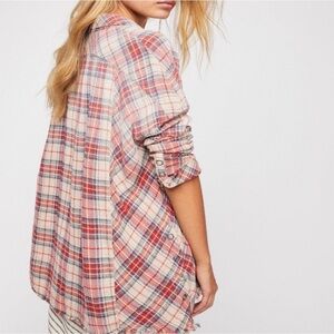 NWT FREE PEOPLE JUNIPER RIDGE PLAID HERRINGBONE BUTTON DOWN
LONG SLEEVE SHIRT